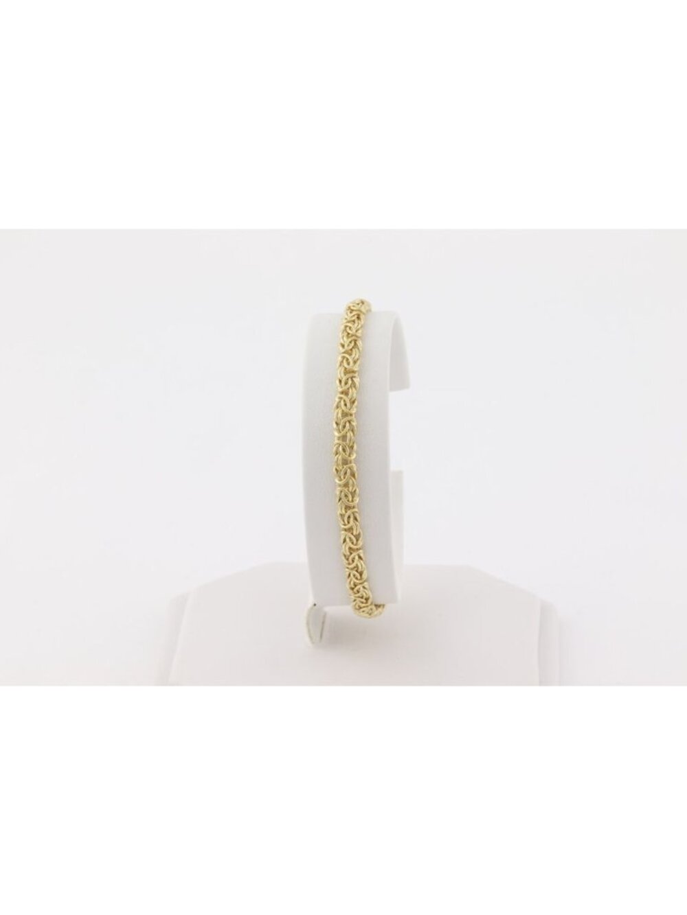 18k Yellow Gold Over Sterling Silver Byzantine Chain Bracelet 7 1/2" inch - Picture 2 of 7